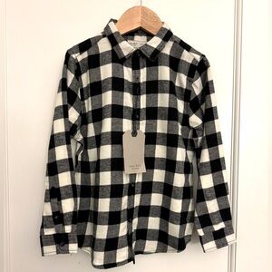 ZARA Kids Flannel Button down Shirt — Sz 7 NWT
